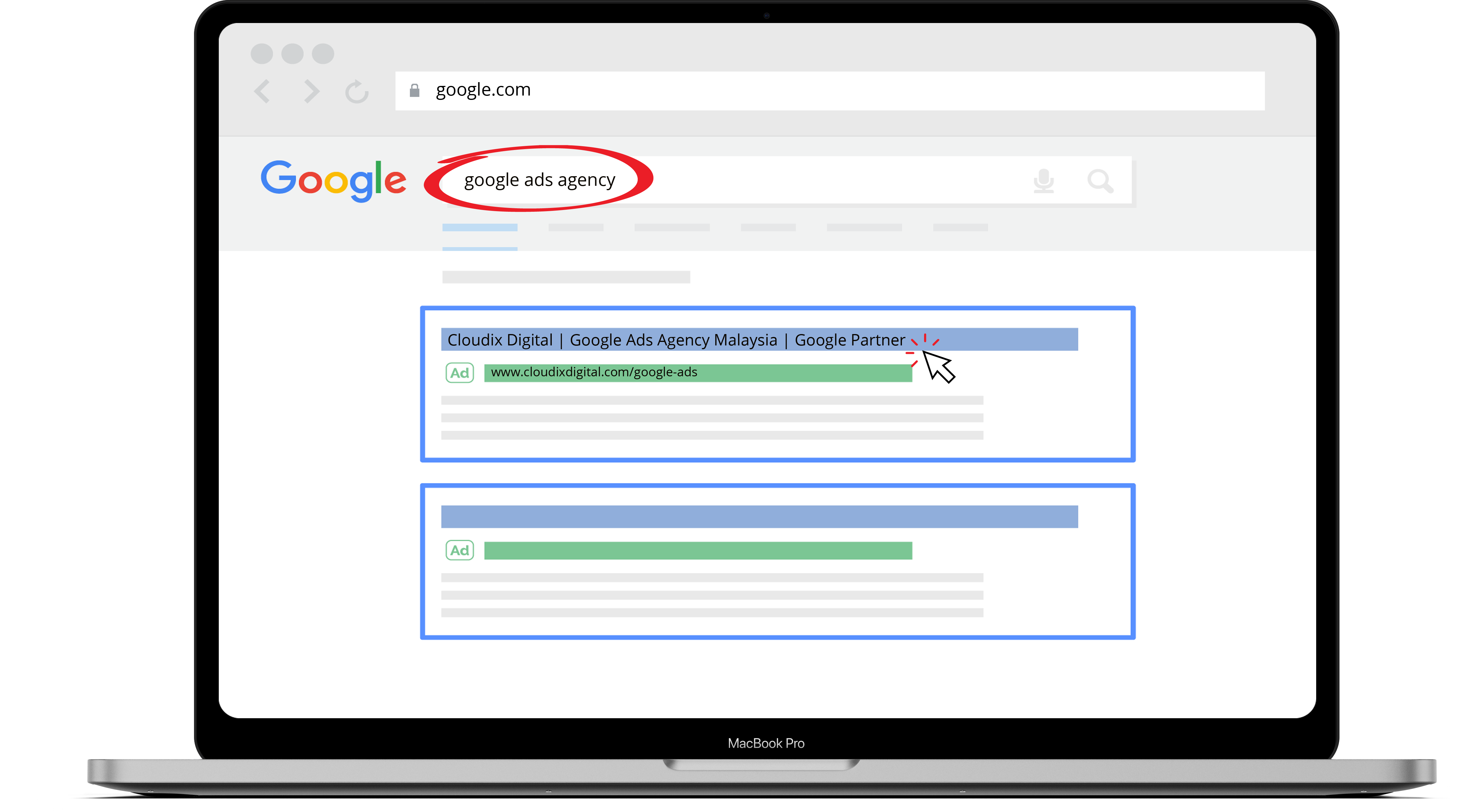 google ads agency search result